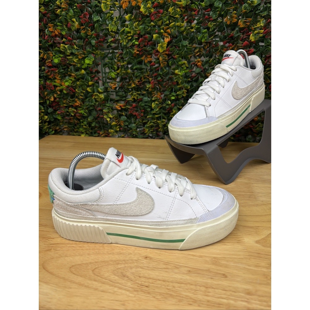 Nike Court Legacy Lift 'White Stadium Green' Shoes Sneakers FJ5483-100 Women 6.5